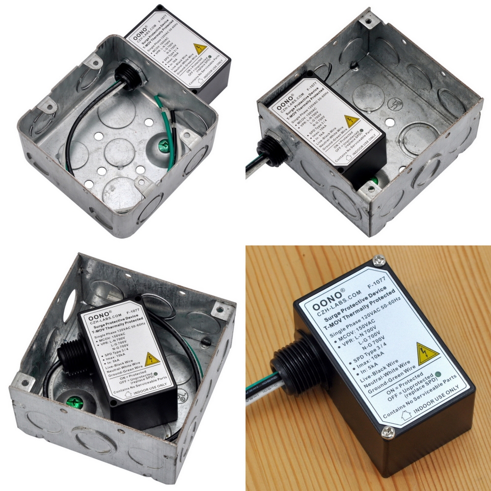 Single Phase AC 120V SPD Surge Protective Device, T-MOV Thermally Protected