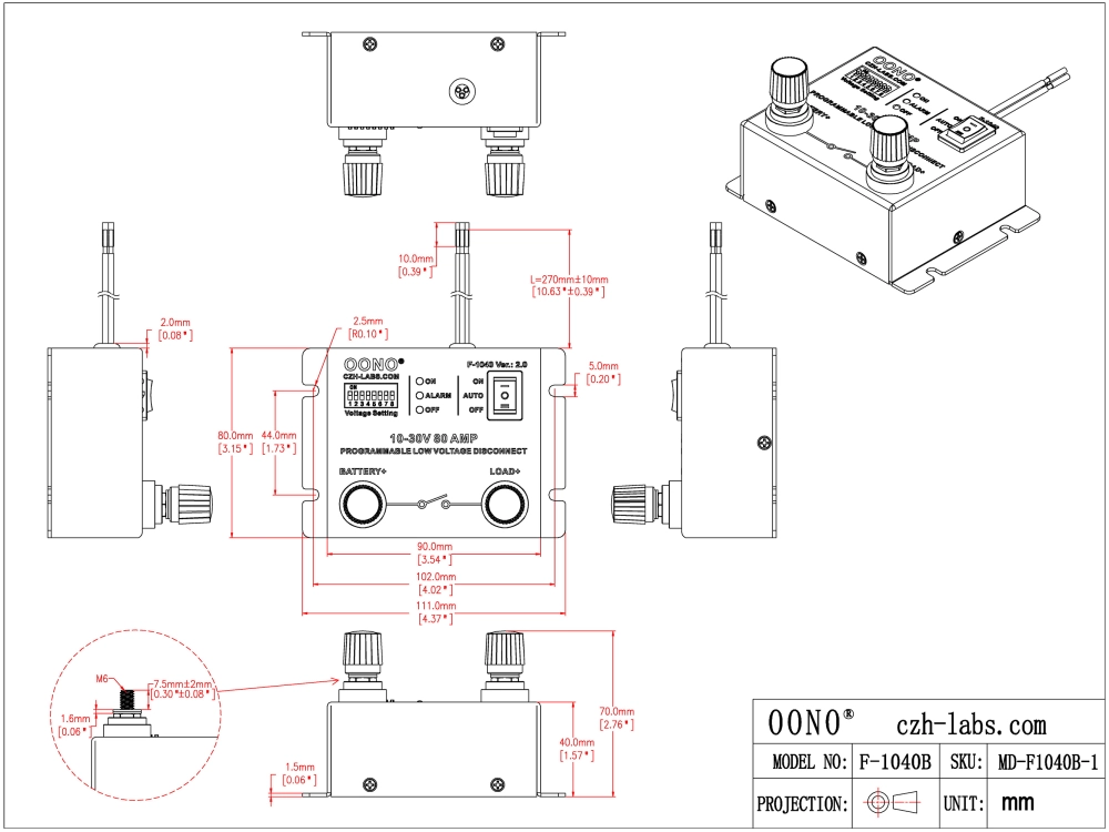 Lvd Module 10-30V 80Amp Low Voltage Disconnect LVD Module, for 12V 18V 24V Battery