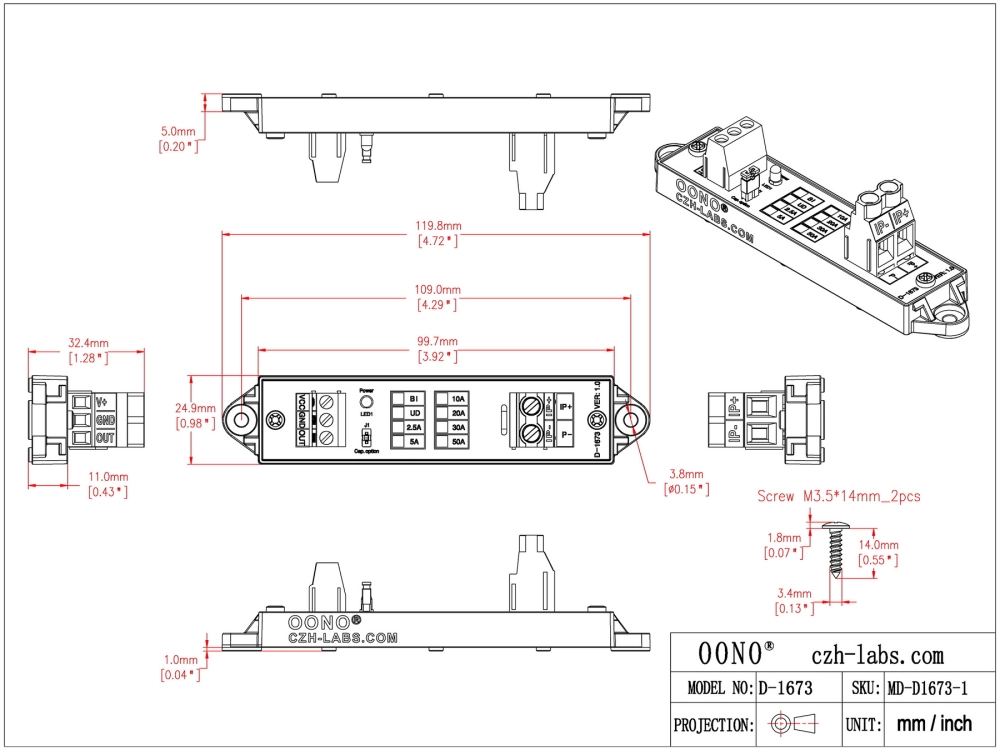 Bidirectional +/-30 Amp Isolated Current Sensor Module, Based ...