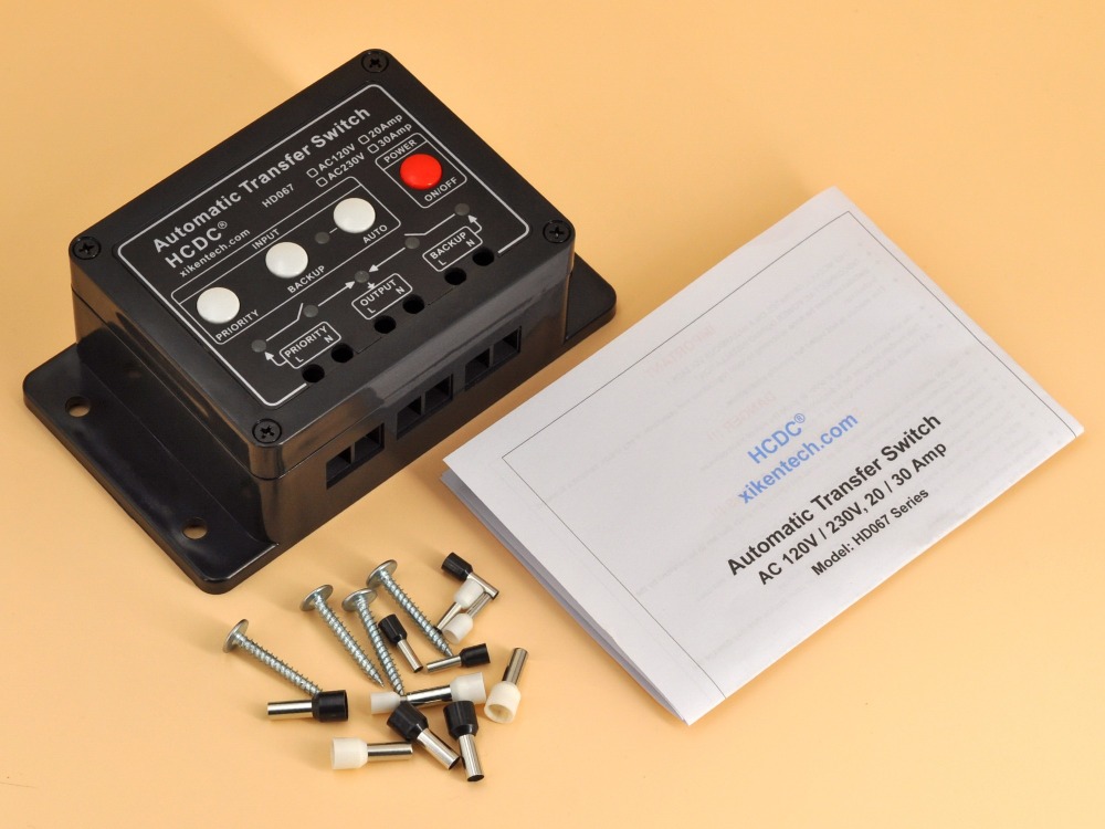 Automatic Transfer Switch, AC230V 20A, ATS Auto Transfer Switch, HCDC HD067