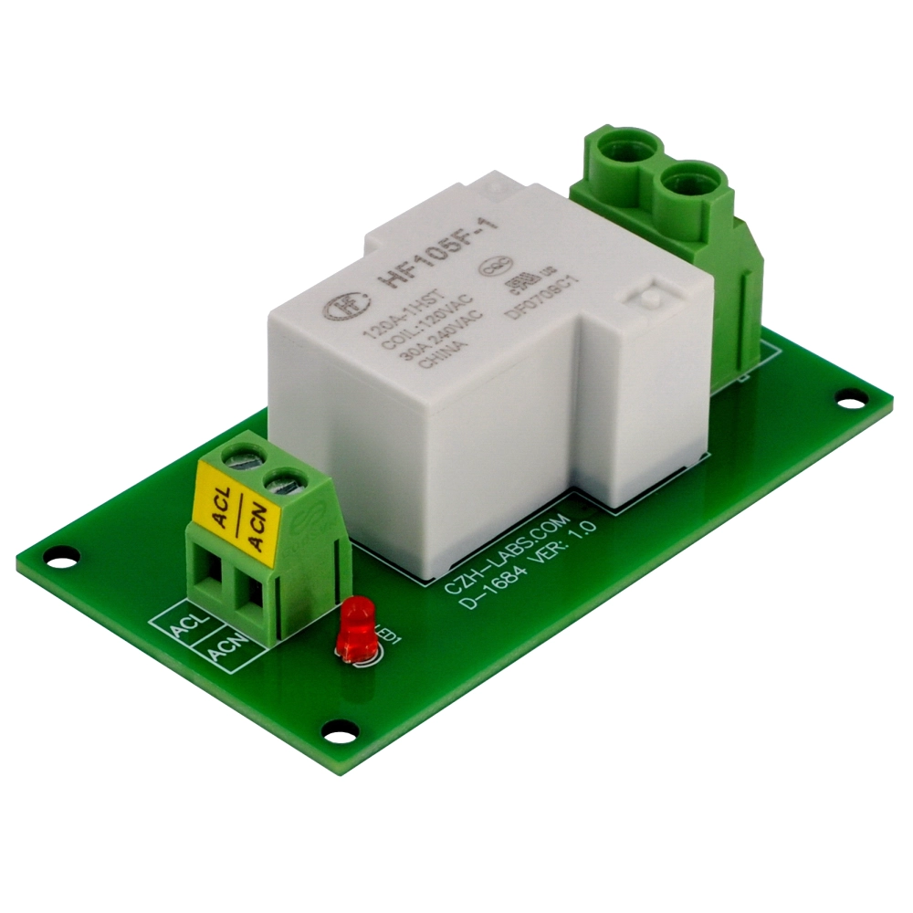 AC120V Coil SPST-NO 30 Amp Power Relay Module Board, 120VAC Relay