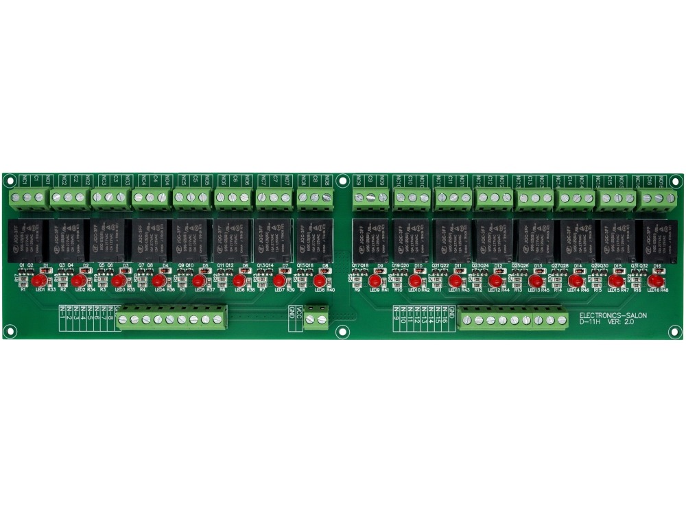 ELECTRONICS-SALON 16 SPDT 10Amp Power Relay Module, DC 5V Version.