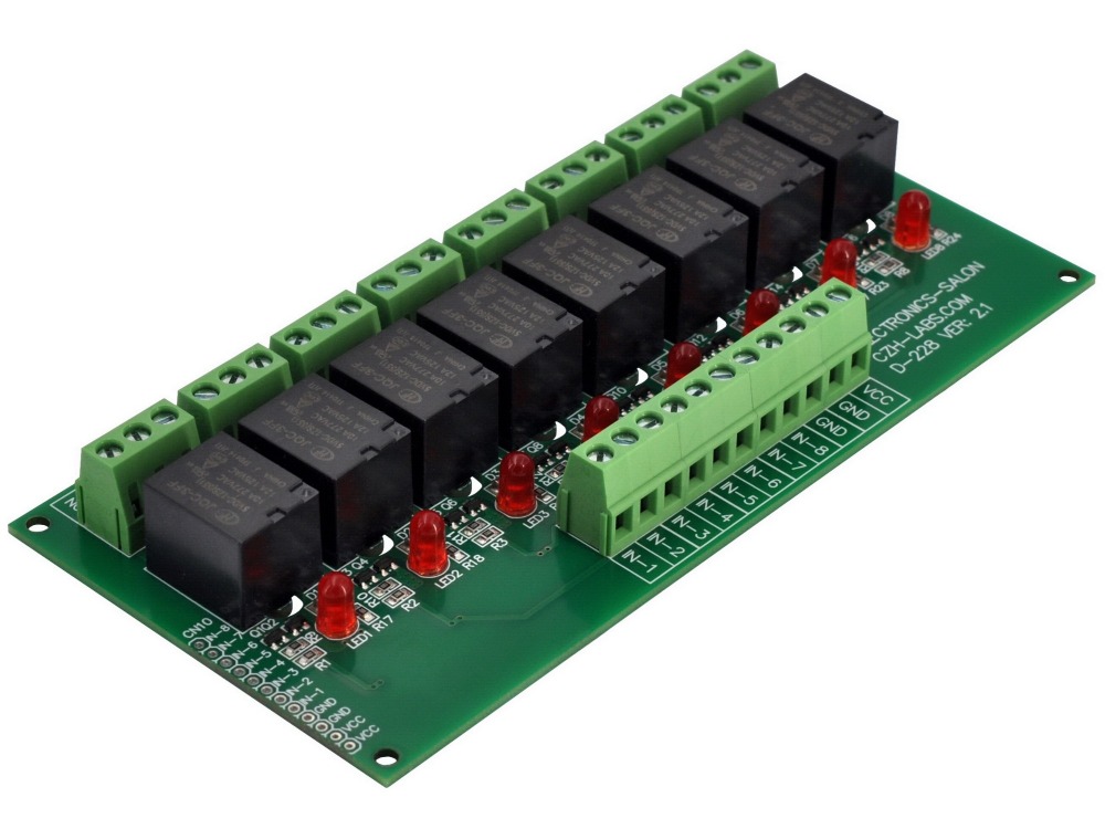 ELECTRONICS-SALON 8 Channel 10Amp SPDT Power Relay Module Board (Operating Voltage: DC 5V)