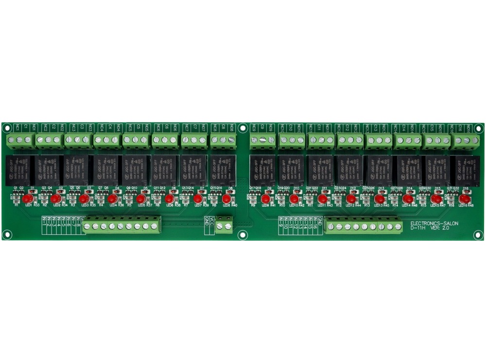 ELECTRONICS-SALON 16 SPDT 10Amp Power Relay Module, DC 24V Version.
