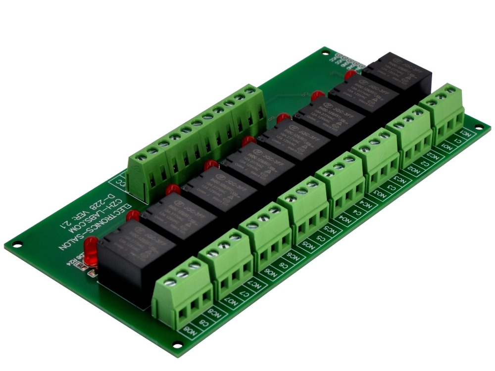 ELECTRONICS-SALON 8 Channel 10Amp SPDT Power Relay Module Board (Operating Voltage: DC 5V)