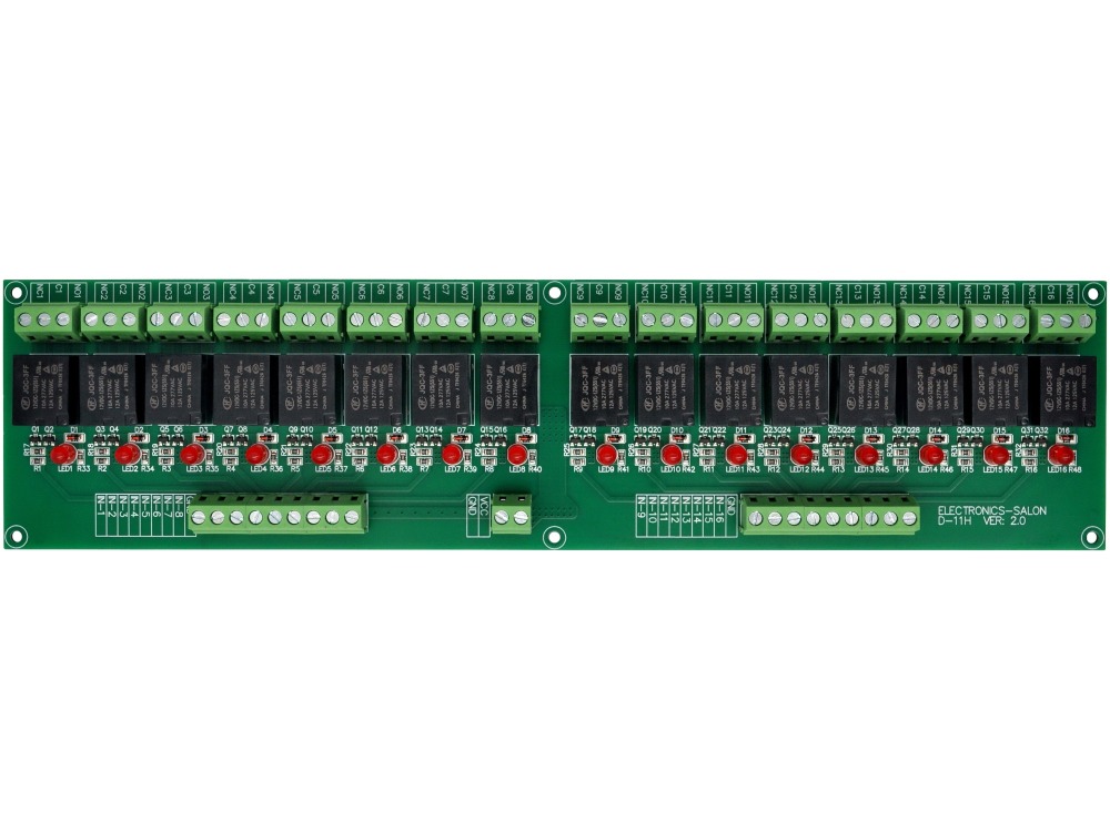 ELECTRONICS-SALON 16 SPDT 10Amp Power Relay Module, DC 12V Version.