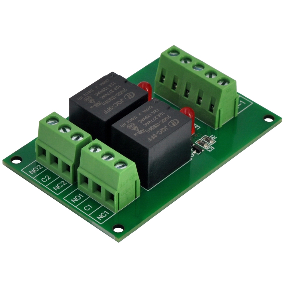 ELECTRONICS-SALON 2 SPDT 10Amp Power Relay Module, DC 24V Version.