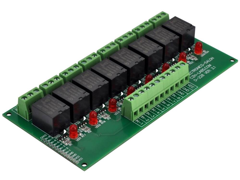 ELECTRONICS-SALON 8 Channel 10Amp SPDT Power Relay Module Board (Operating Voltage: DC 24V)