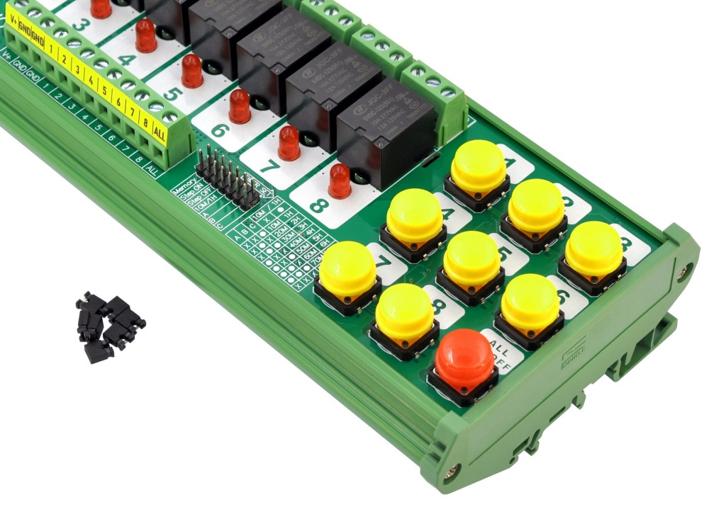DIN Rail Mounting 8-Channel Multifunctional Bistable Relay Module