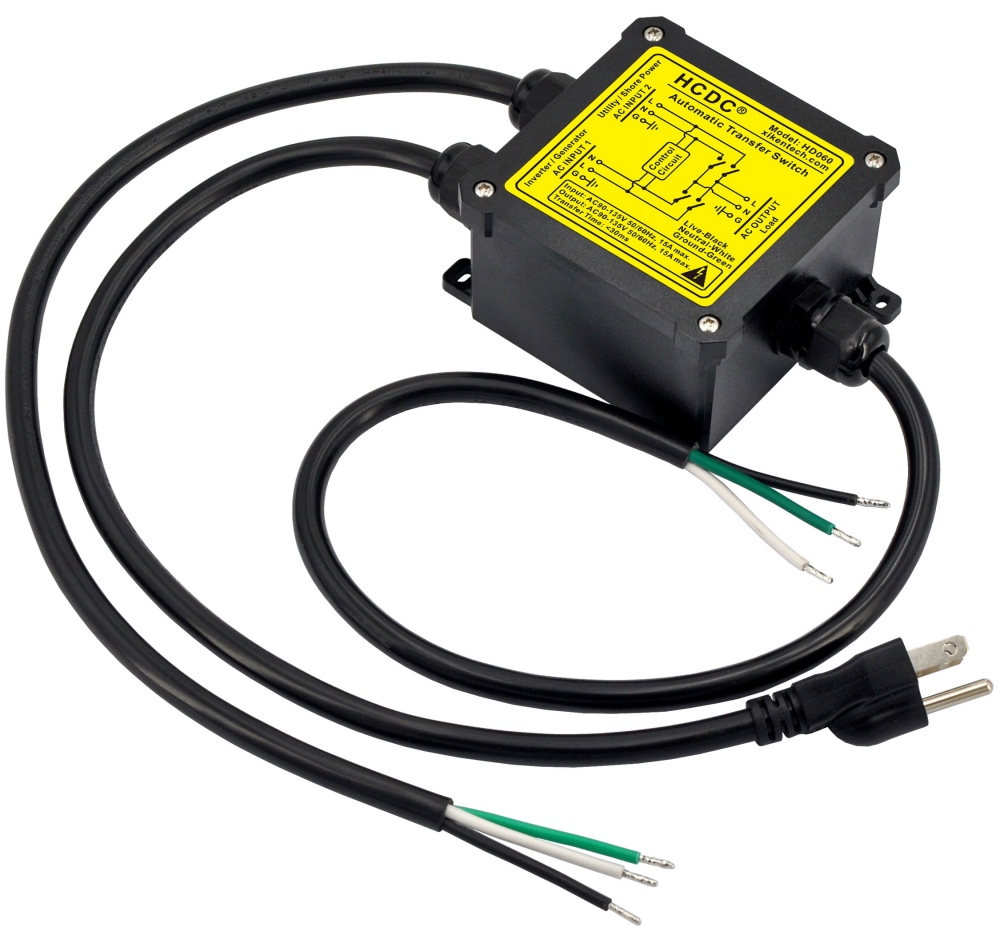 AC120V 15Amp Automatic Transfer Switch, ATS Auto Transfer Switch, HD060