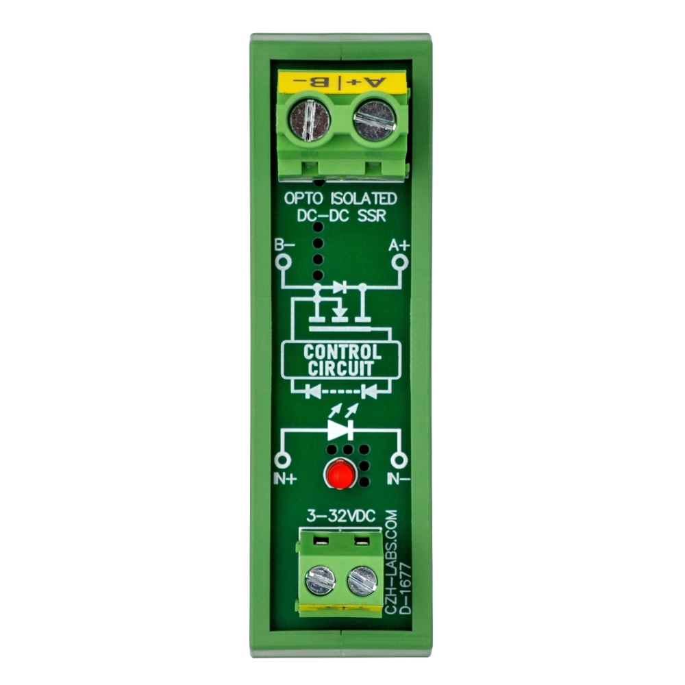 DC-DC 25Amp 100V Isolated SSR Module, DIN Rail Mount Solid State Relay