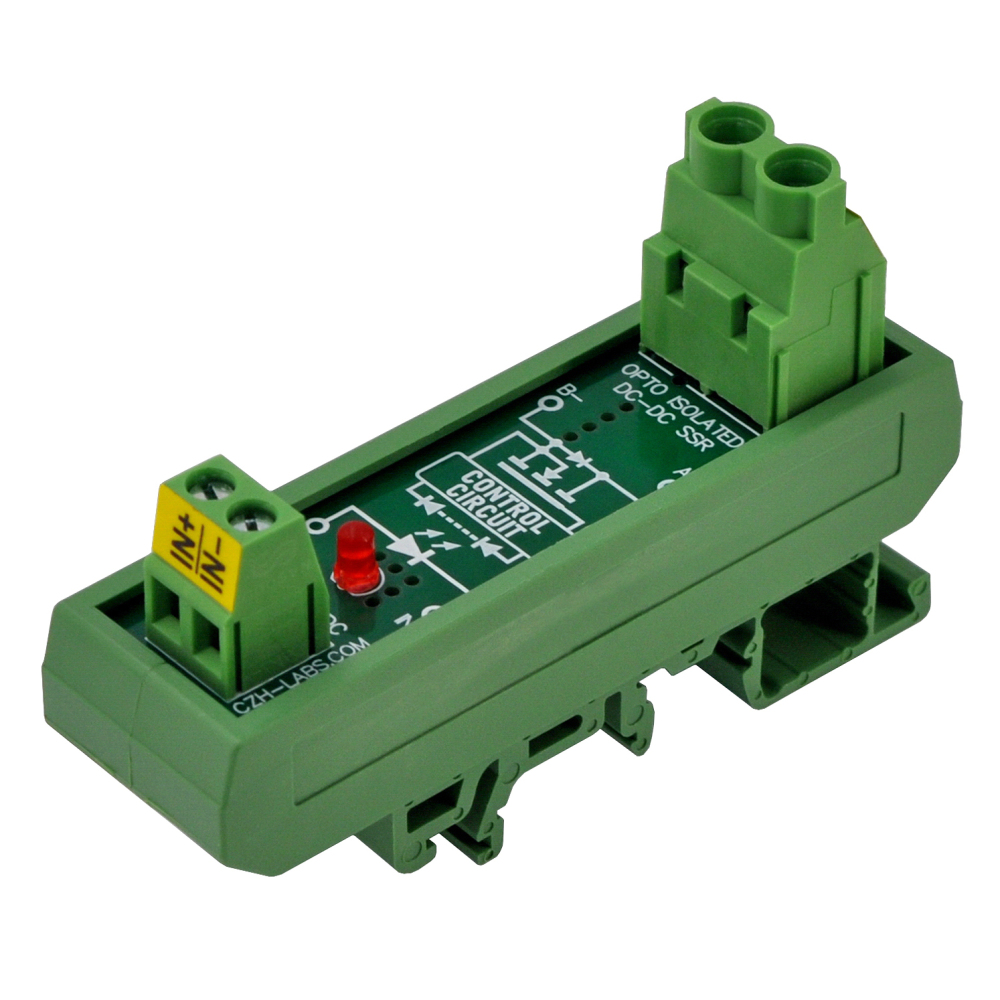DC-DC 25Amp 60V Isolated SSR Module, DIN Rail Mount Solid State Relay