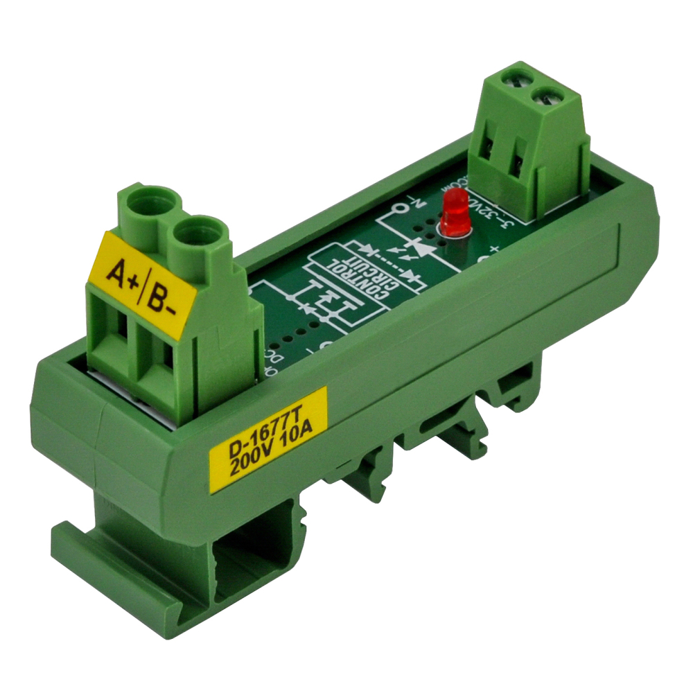 DC-DC 25Amp 200V Isolated SSR Module, DIN Rail Mount Solid State Relay