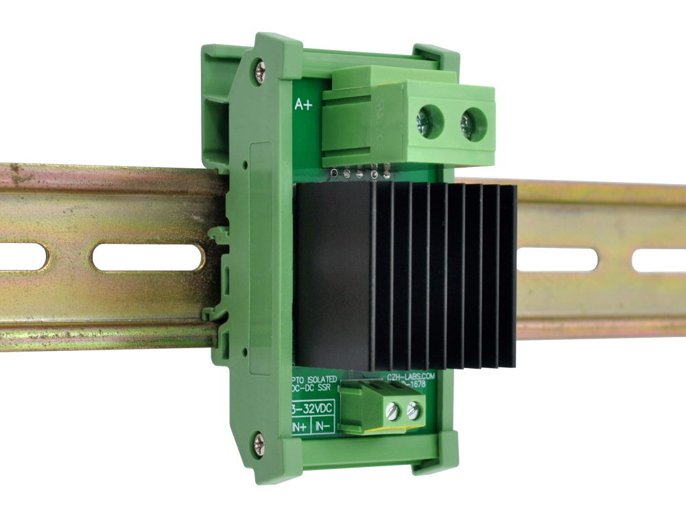 DC-DC 25Amp 200V Isolated SSR Module, DIN Rail Mount Solid State Relay