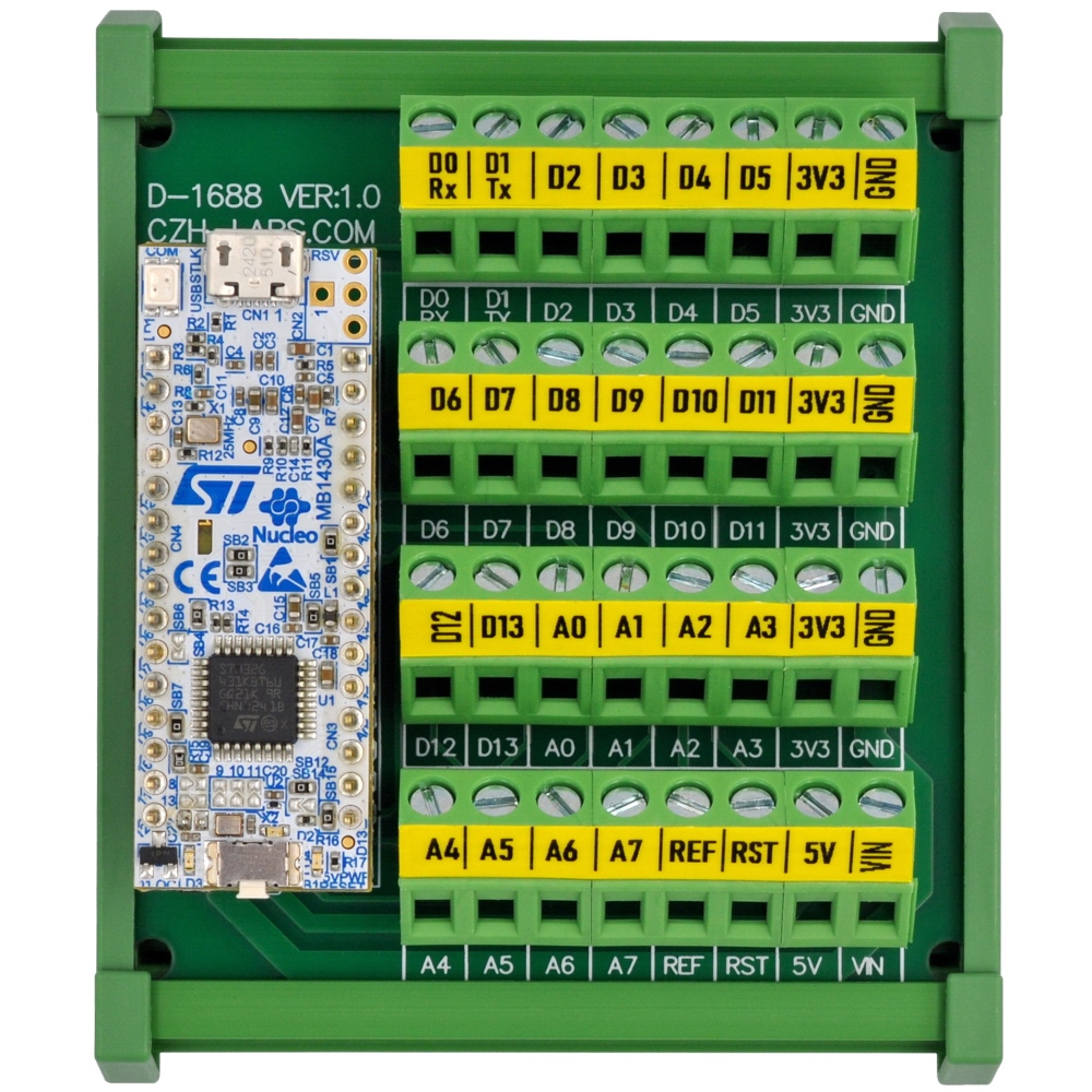 DIN Rail Mount Screw Terminal Block Breakout Board Module for STM32 Nucleo-32