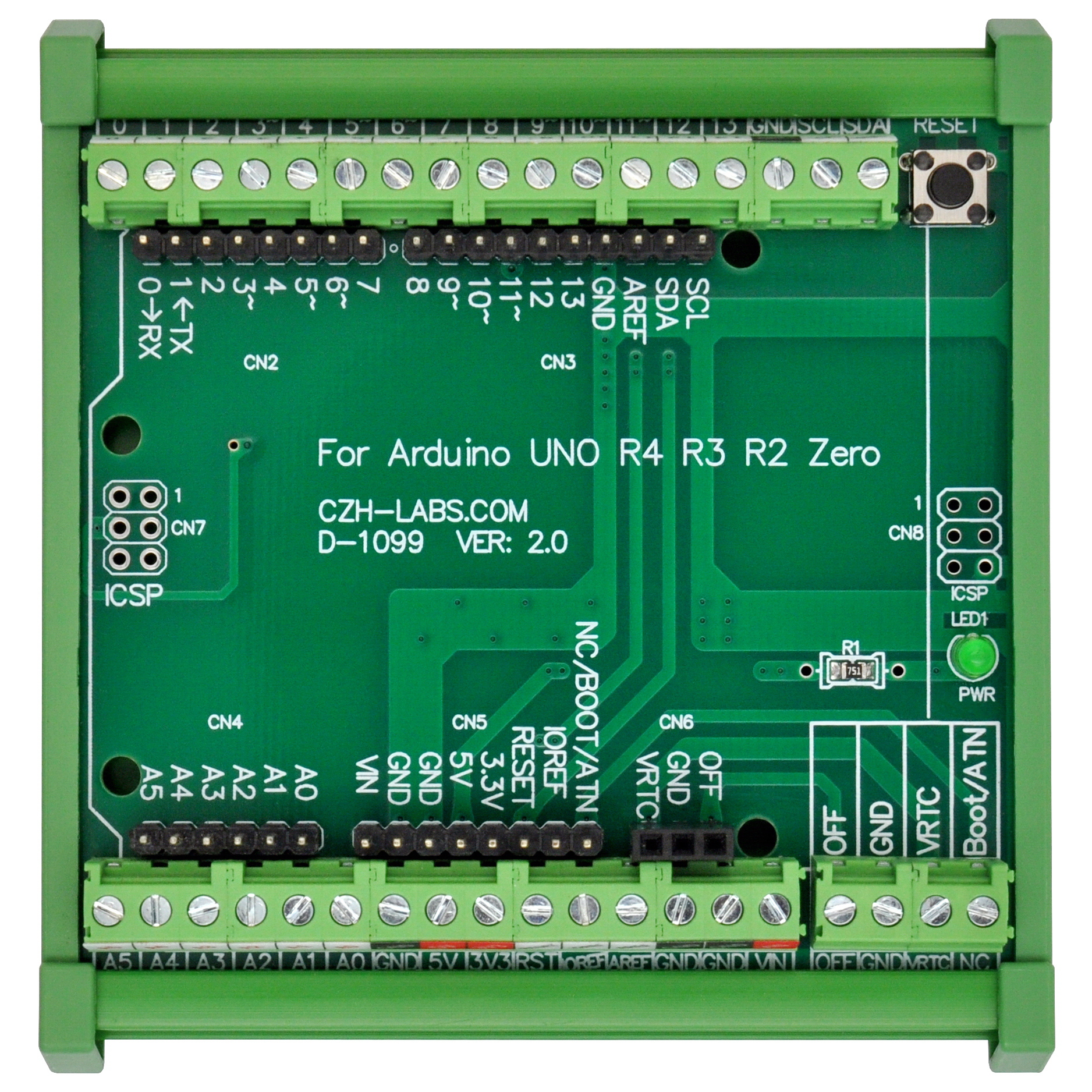 DIN Rail Mount Screw Terminal Block Adapter Module, For Arduino UNO R4 ...