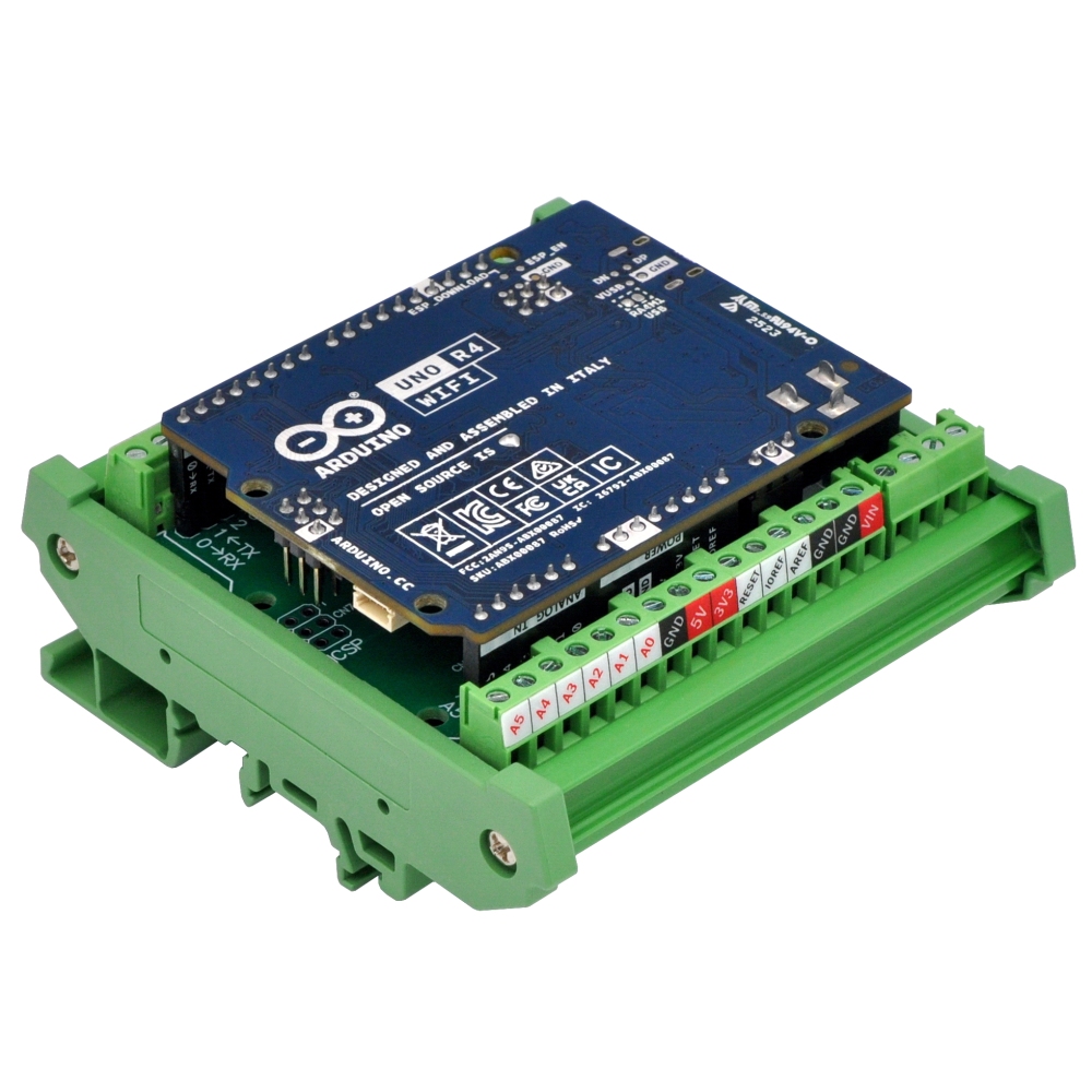 DIN Rail Mount Screw Terminal Block Adapter Module, For Arduino UNO R4 R3 R2 Zero, CZH-LABS D-1099T Ver 2.0