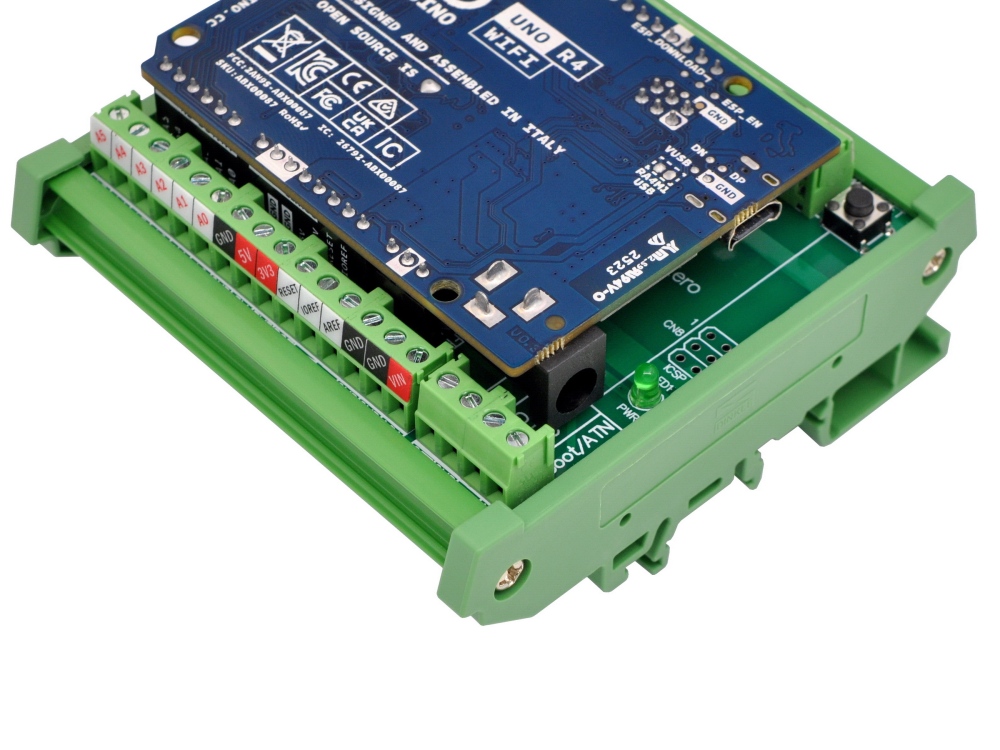DIN Rail Mount Screw Terminal Block Adapter Module, For Arduino UNO R4 R3 R2 Zero, CZH-LABS D-1099T Ver 2.0