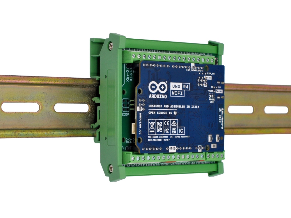 DIN Rail Mount Screw Terminal Block Adapter Module, For Arduino UNO R4 R3 R2 Zero, CZH-LABS D-1099T Ver 2.0