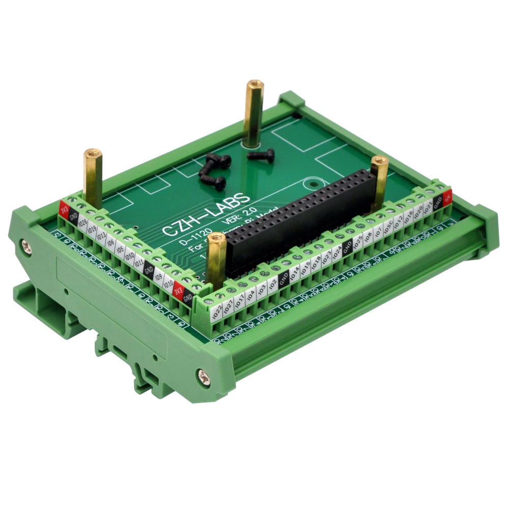 DIN Rail Mount Screw Terminal Block Adapter Module for Raspberry Pi 5 4B 3B+ 3B 3A+ 2B 1B+ 1A+ ZERO-W ZERO-2W