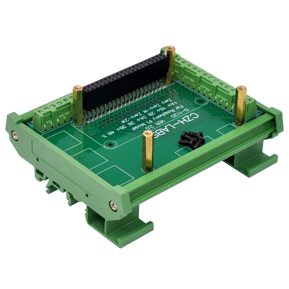 DIN Rail Mount Screw Terminal Block Adapter Module for Raspberry Pi 5 4B 3B+ 3B 3A+ 2B 1B+ 1A+ ZERO-W ZERO-2W