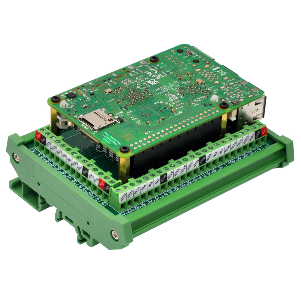 DIN Rail Mount Screw Terminal Block Adapter Module for Raspberry Pi 5 4B 3B+ 3B 3A+ 2B 1B+ 1A+ ZERO-W ZERO-2W