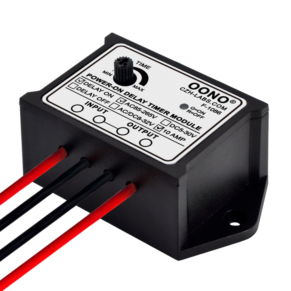 Power-ON Delay ON Timer Relay Module, AC 85-265V 10Amp, Adjust Time 1-100S, F-1086A/100S
