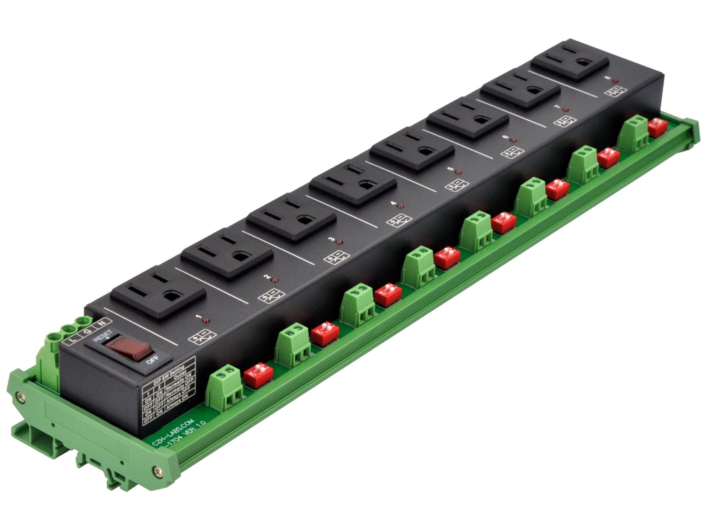 AC Power 8 Channel IoT Relay Outlet Module, DIN Rail or Screw Mounting, Support Normally-OFF Normally-ON Always-OFF Always-ON