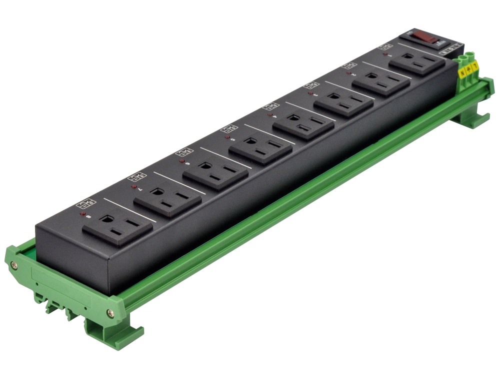 AC Power 8 Channel IoT Relay Outlet Module, DIN Rail or Screw Mounting, Support Normally-OFF Normally-ON Always-OFF Always-ON