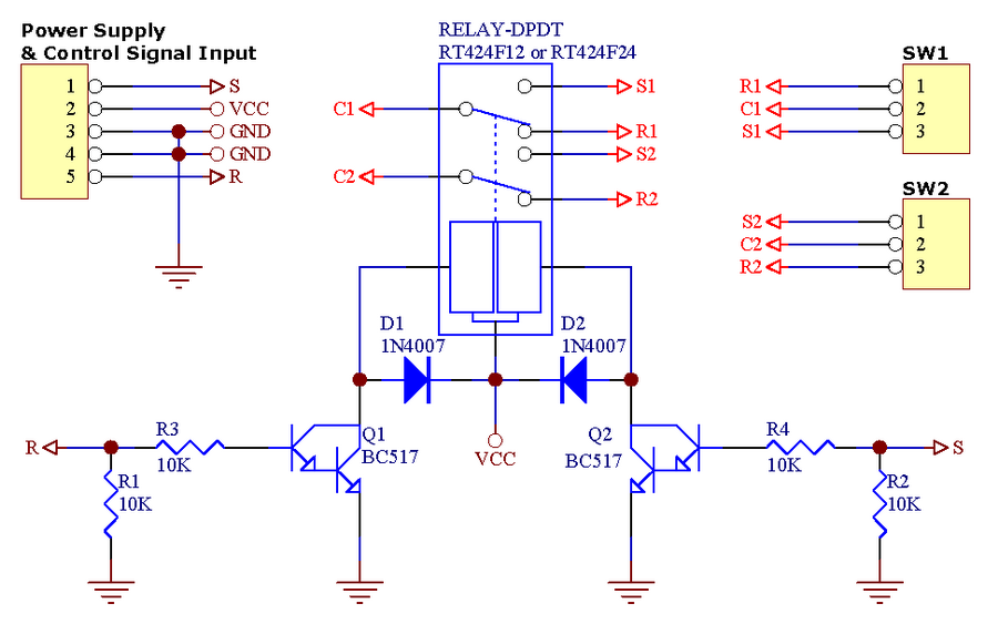 ELECTRONICS-SALON Bistable DPDT 8 Amp Relay Module, DC12V Coil, with DIN Rail Carrier Housing