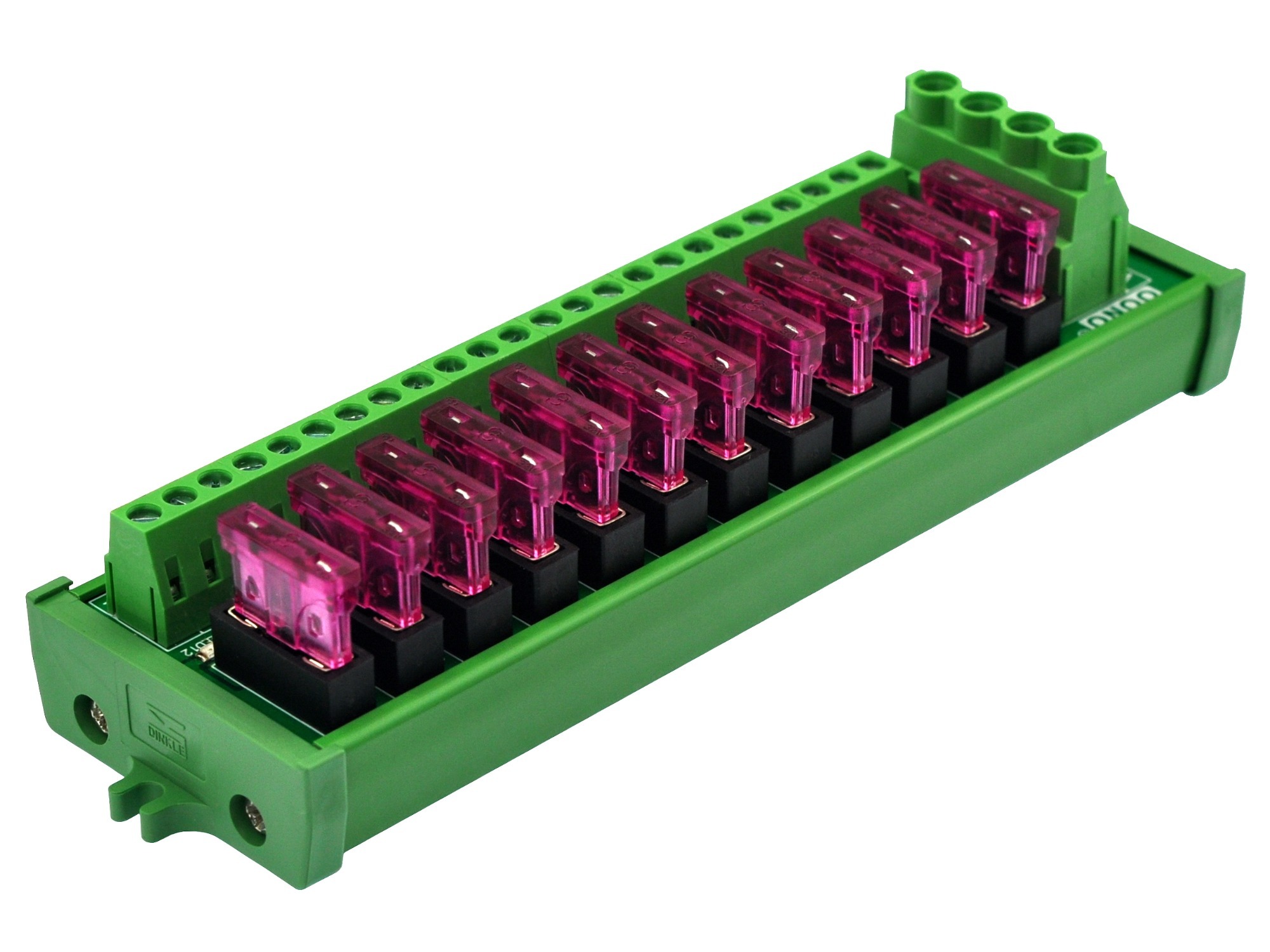 Screw Mount 12 Position DC Power Fuse Distribution Strip Module