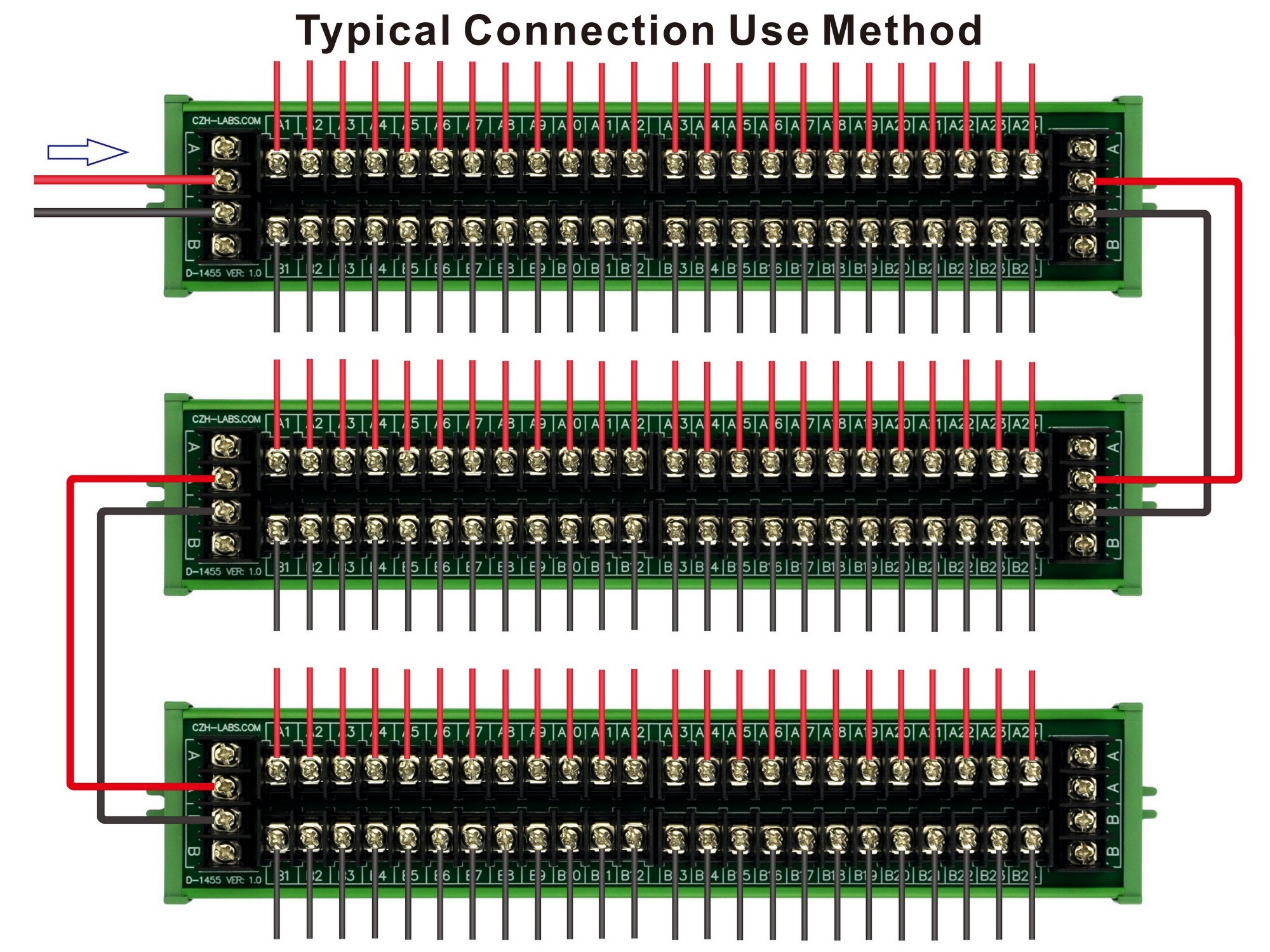 20Amp 2x24 Position Barrier Terminal Block Power Distribution Module