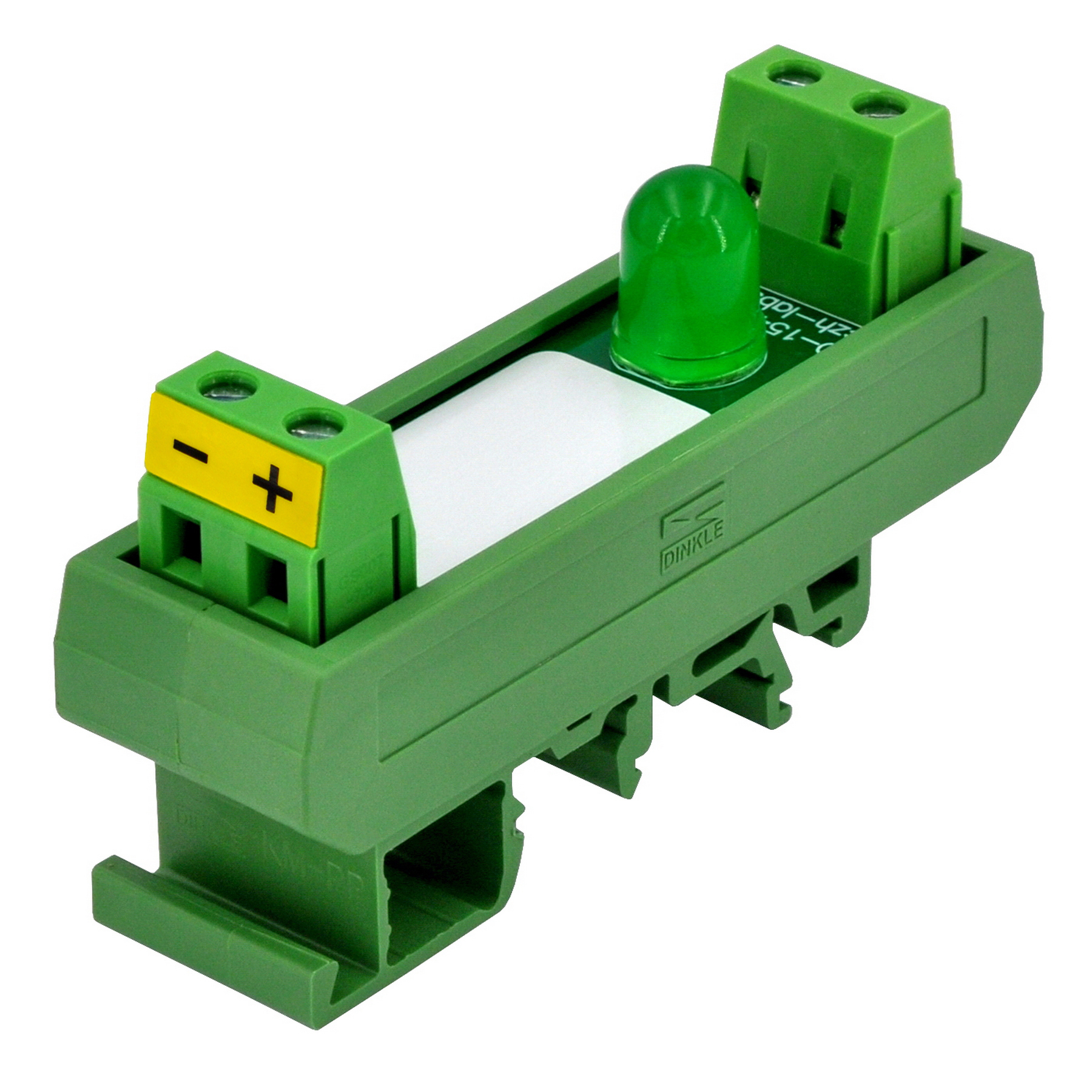 DIN Rail Mount DC 5-32V 1 Channel Green 10mm LED Indicator Light Module