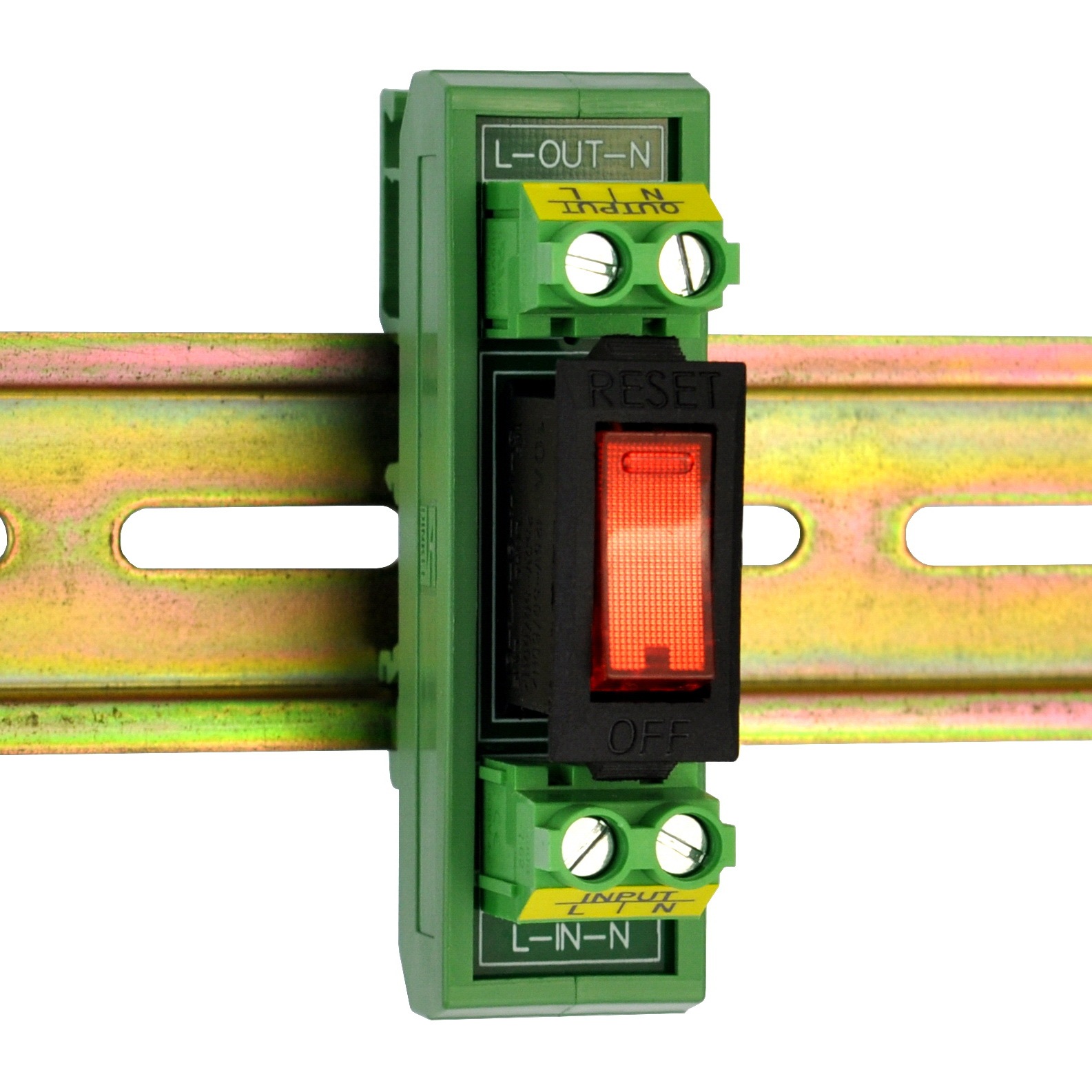 Rocker Switch Thermal Circuit Breaker Overload Protector Module DIN Rail Mount
