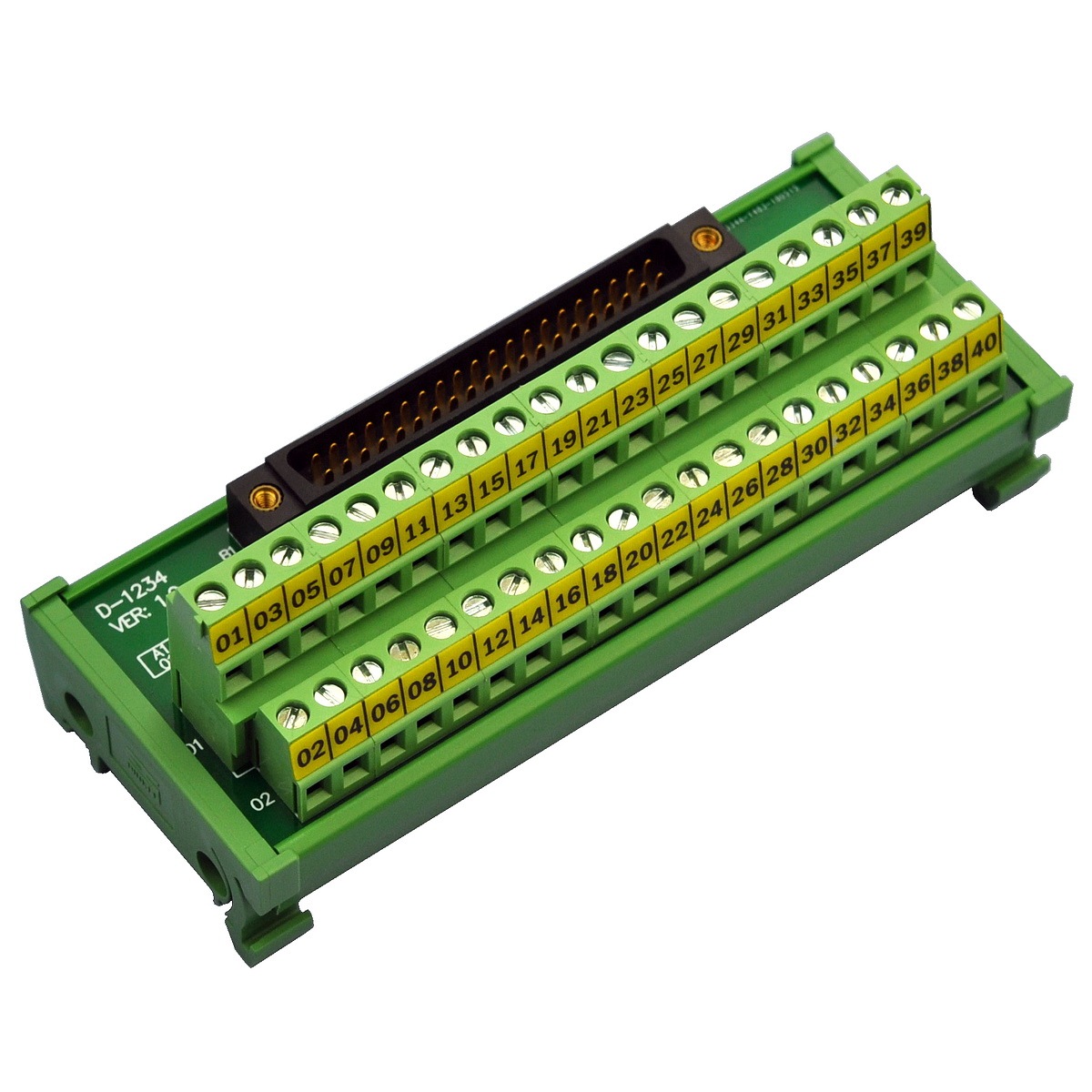 Compatible XW2B-40F5-P 40Pin Rectangular Connector-Terminal Block Conversion Module, for PLC Wiring. MD-D1234T-1