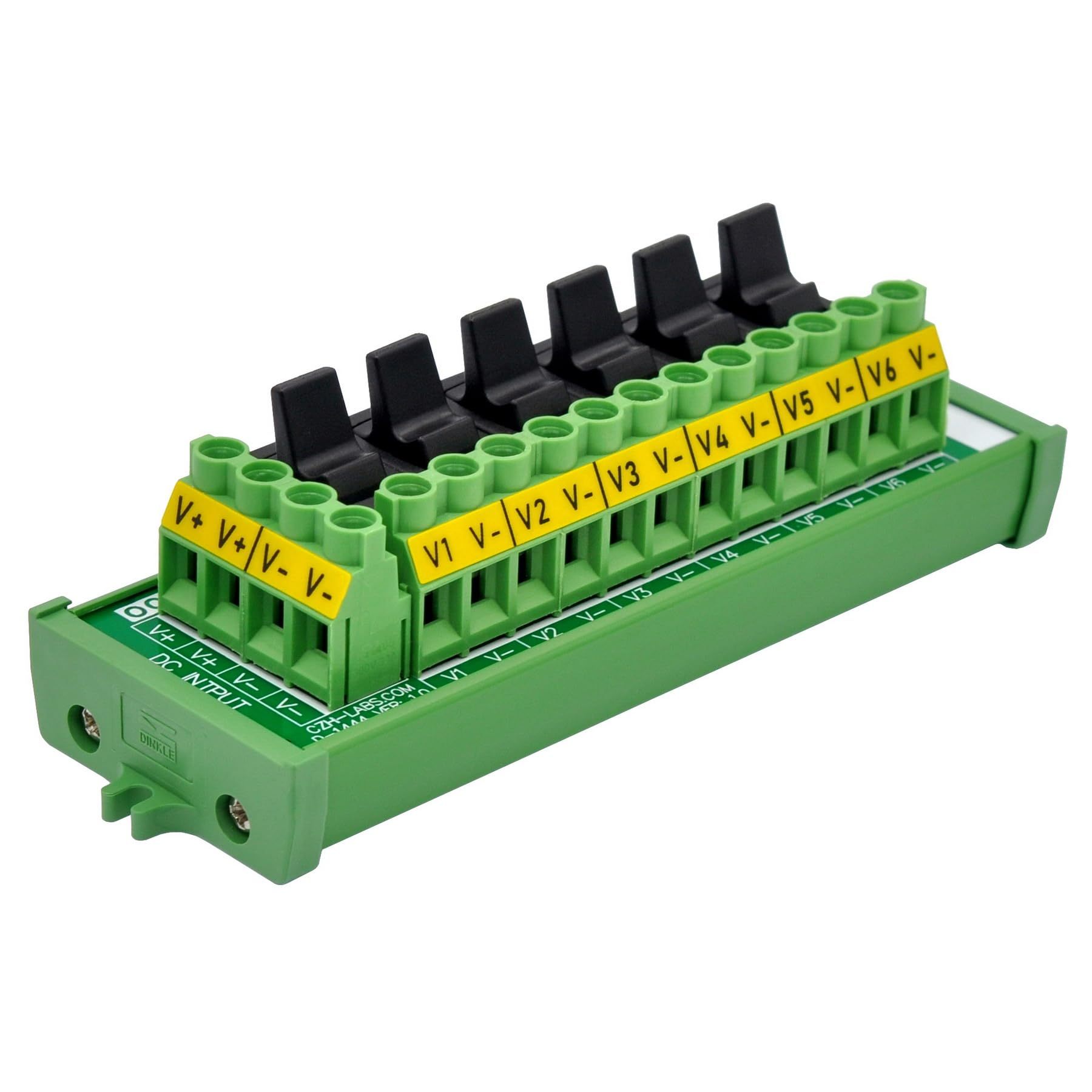Screw Mount 6 Channel Paddle Rocker Switch DC Power Distribution Strip Module
