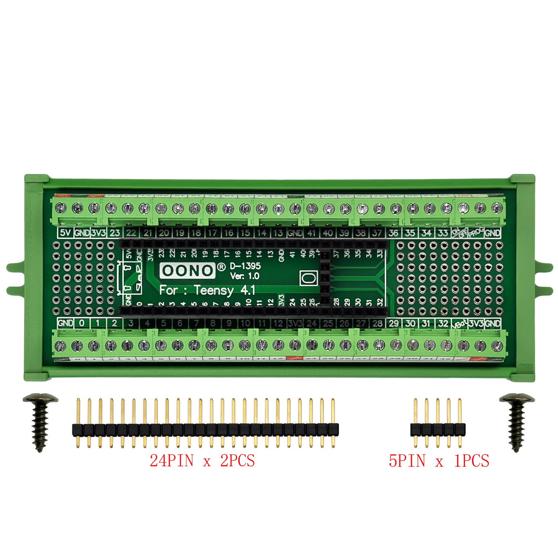 Terminal Block Breakout Board Module for Teensy 4.1, Screw Mount Version