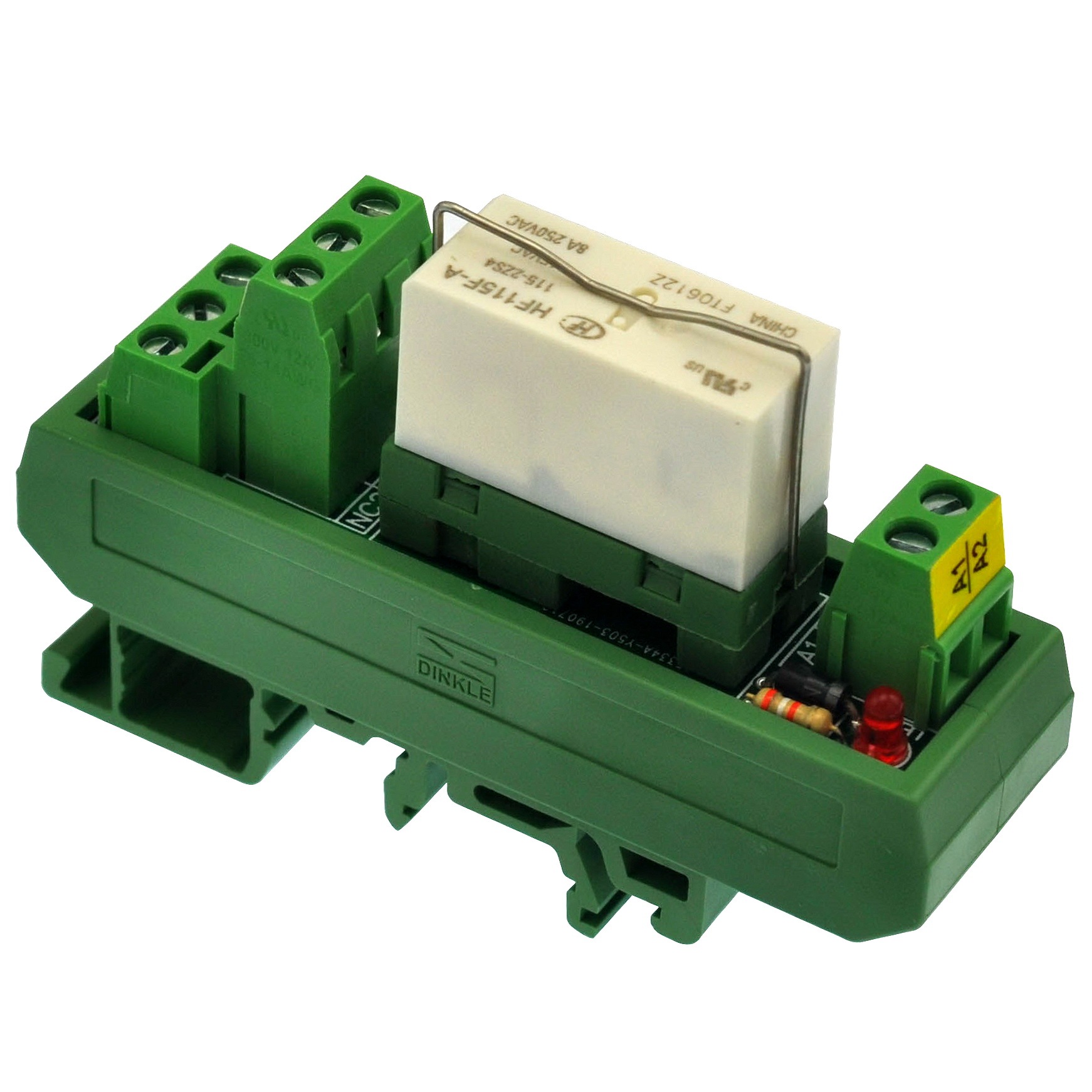 ELECTRONICS-SALON AC 115V Slim DIN Rail Mount 8Amp DPDT Power Relay Interface Module,  115VAC.