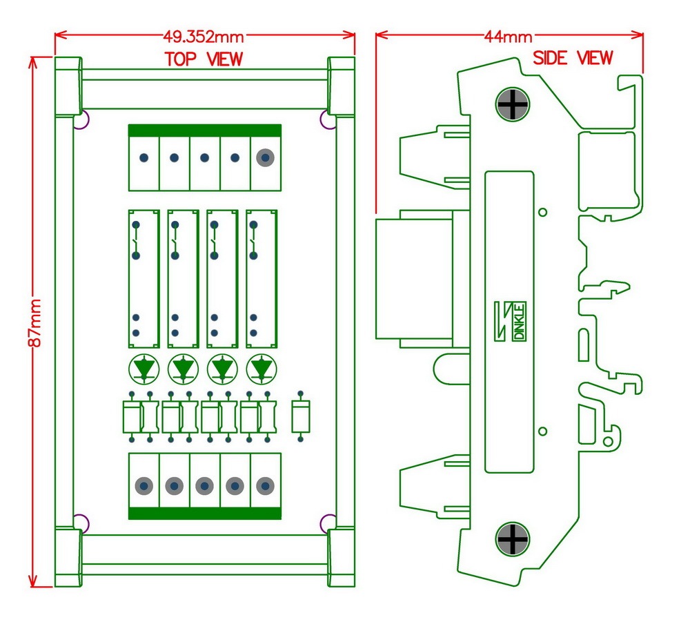 CZH-LABS Slim DIN Rail Mount DC5V Source/PNP 4 SPST-NO 5A Power Relay Module, APAN3105