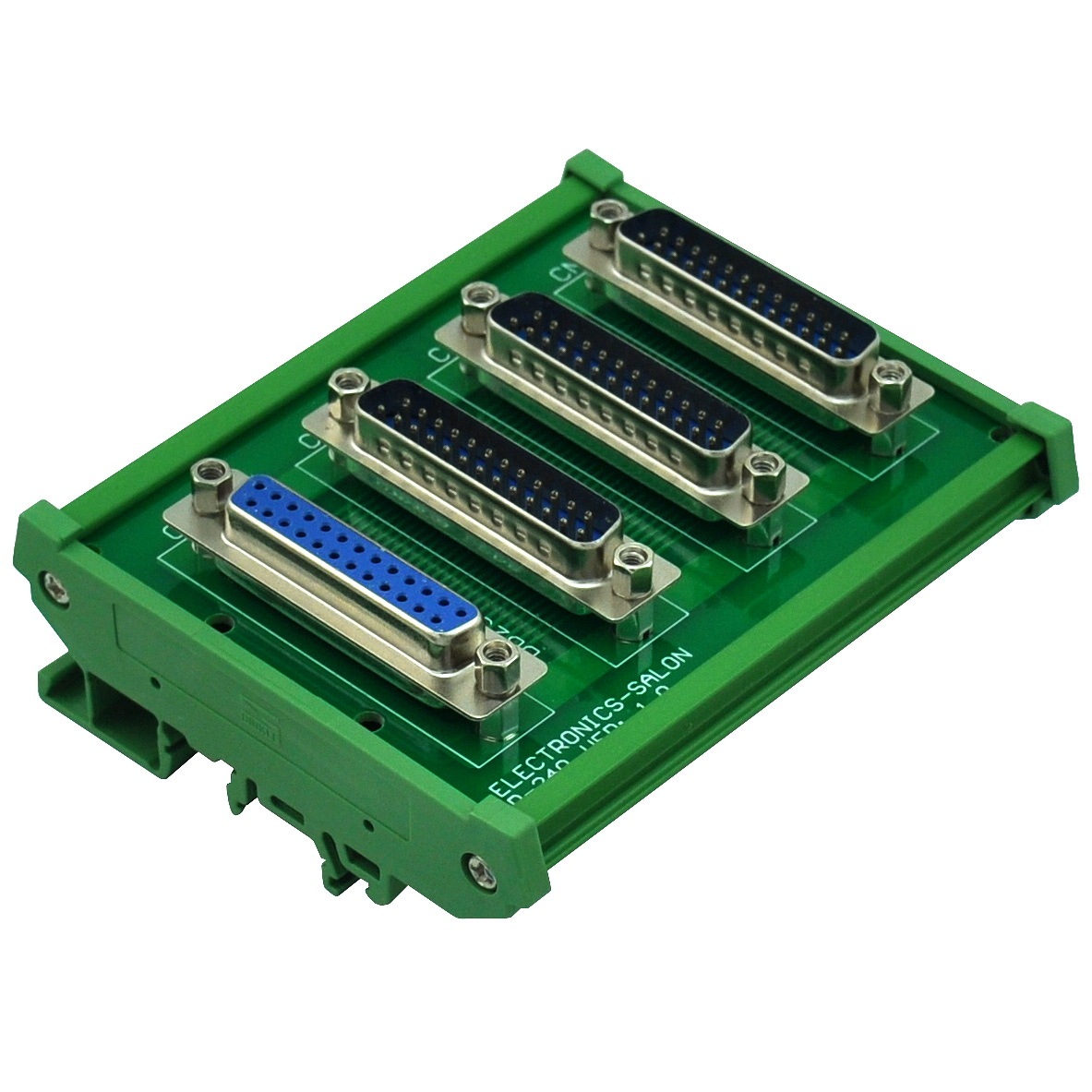 ELECTRONICS-SALON DIN Rail Mount DB25 1 Female 3 Male Buss Board, DB-25 Busboard, D-Sub Bus Board Module.
