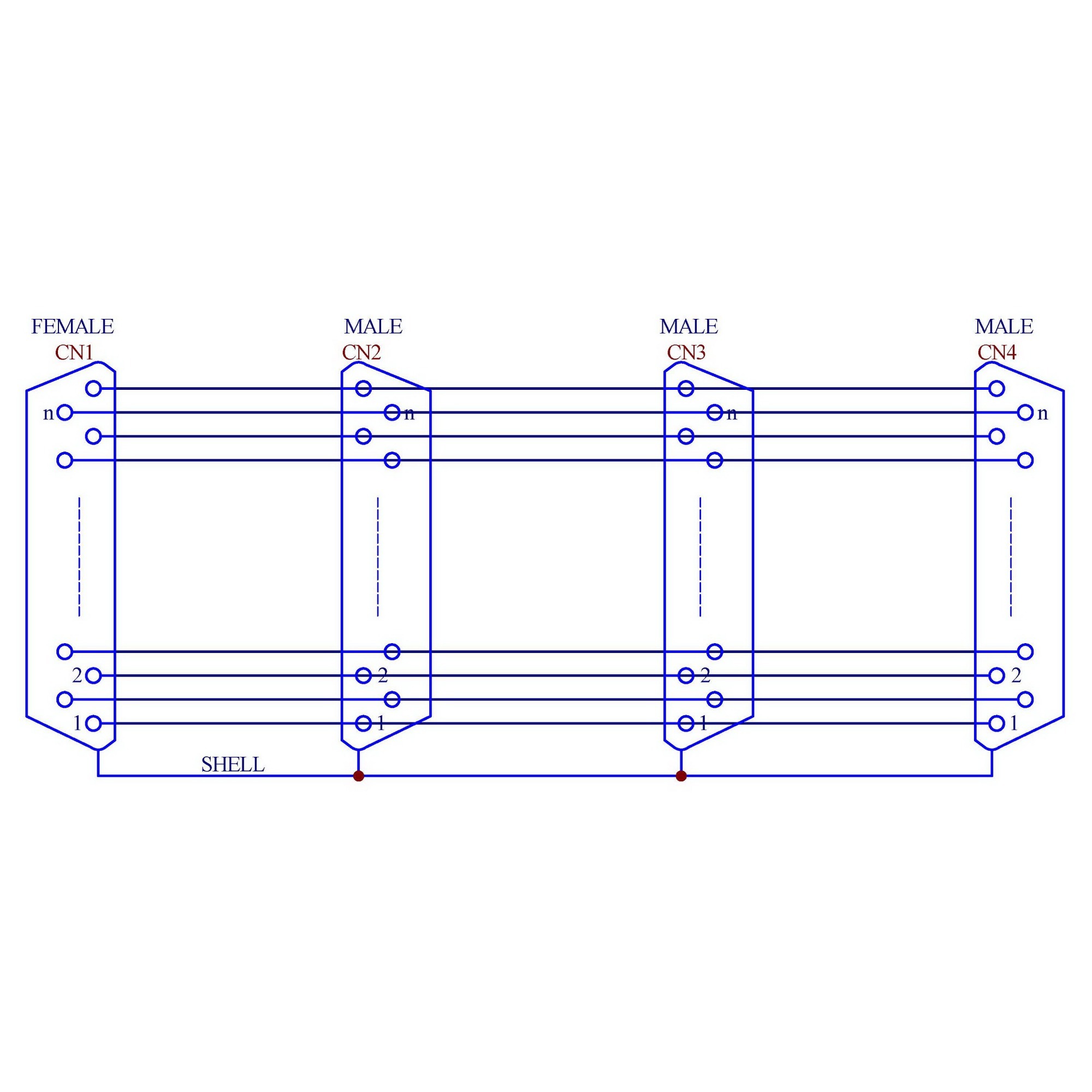 ELECTRONICS-SALON DIN Rail Mount DB25 1 Female 3 Male Buss Board, DB-25 Busboard, D-Sub Bus Board Module.