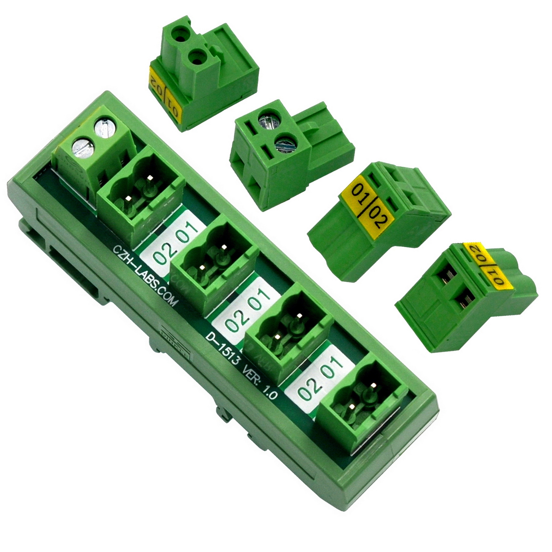 Slim DIN Rail Mount 10A/300V 5x2 Position Pluggable Screw Terminal Block Distribution Module
