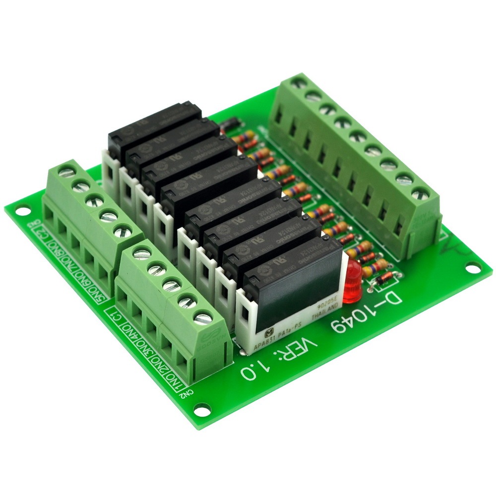 CZH-LABS Slim Panel Mount DC24V Sink/NPN 8 SPST-NO 5A Power Relay Module, APAN3124