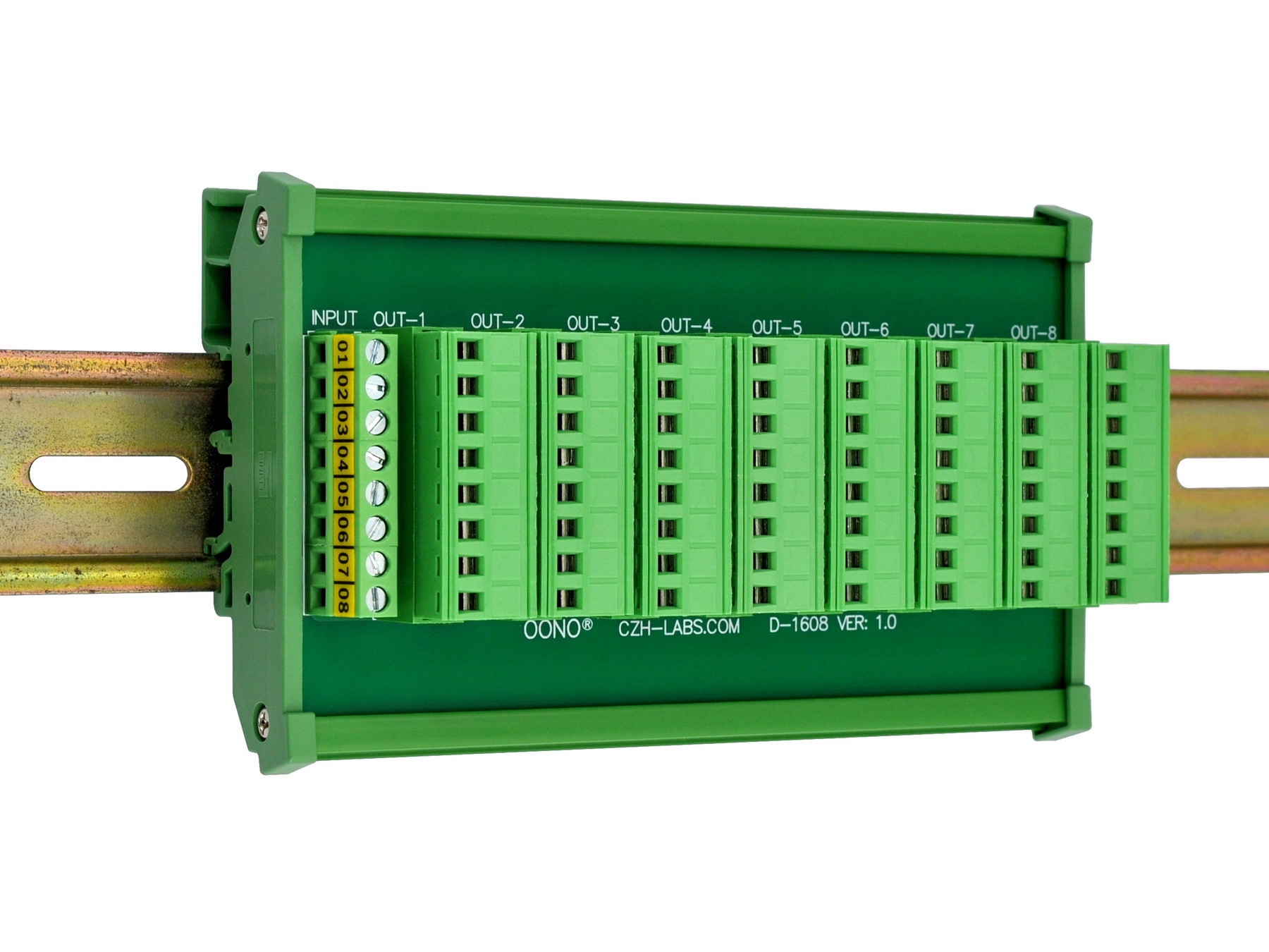 DIN Rail Mount 10A/300V 8x8 Pole Pluggable Screw Terminal Block Distribution Module