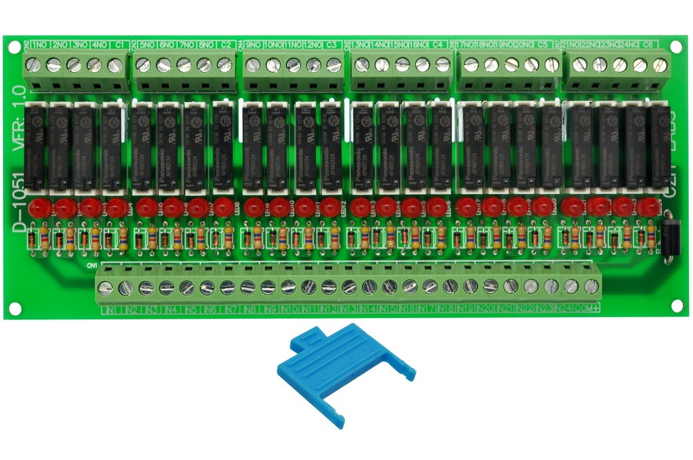 CZH-LABS Slim Panel Mount DC24V Sink/NPN 24 SPST-NO 5A Power Relay Module, APAN3124