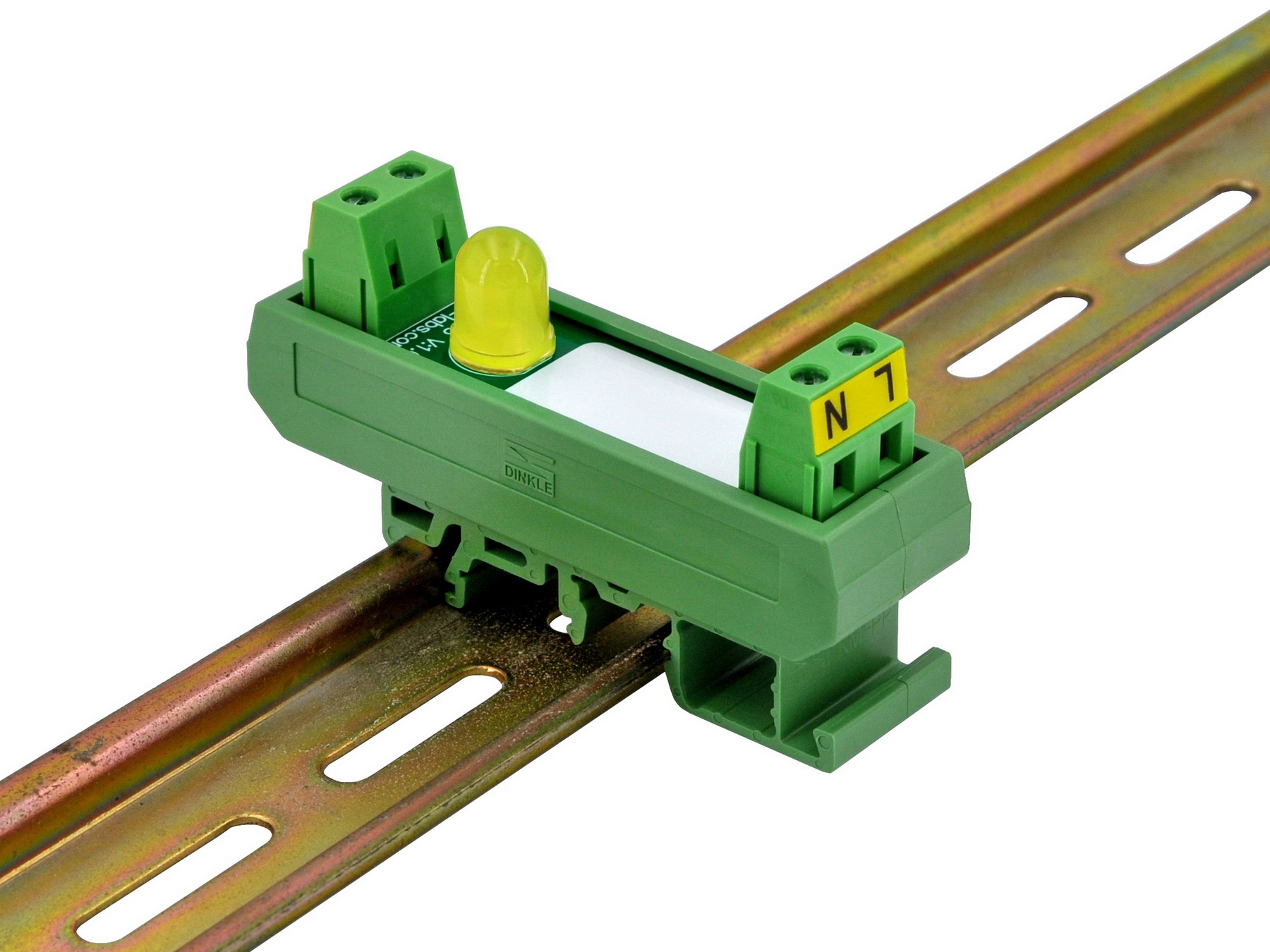DIN Rail Mount AC 60-280V 1 Channel Yellow 10mm LED Indicator Light Module