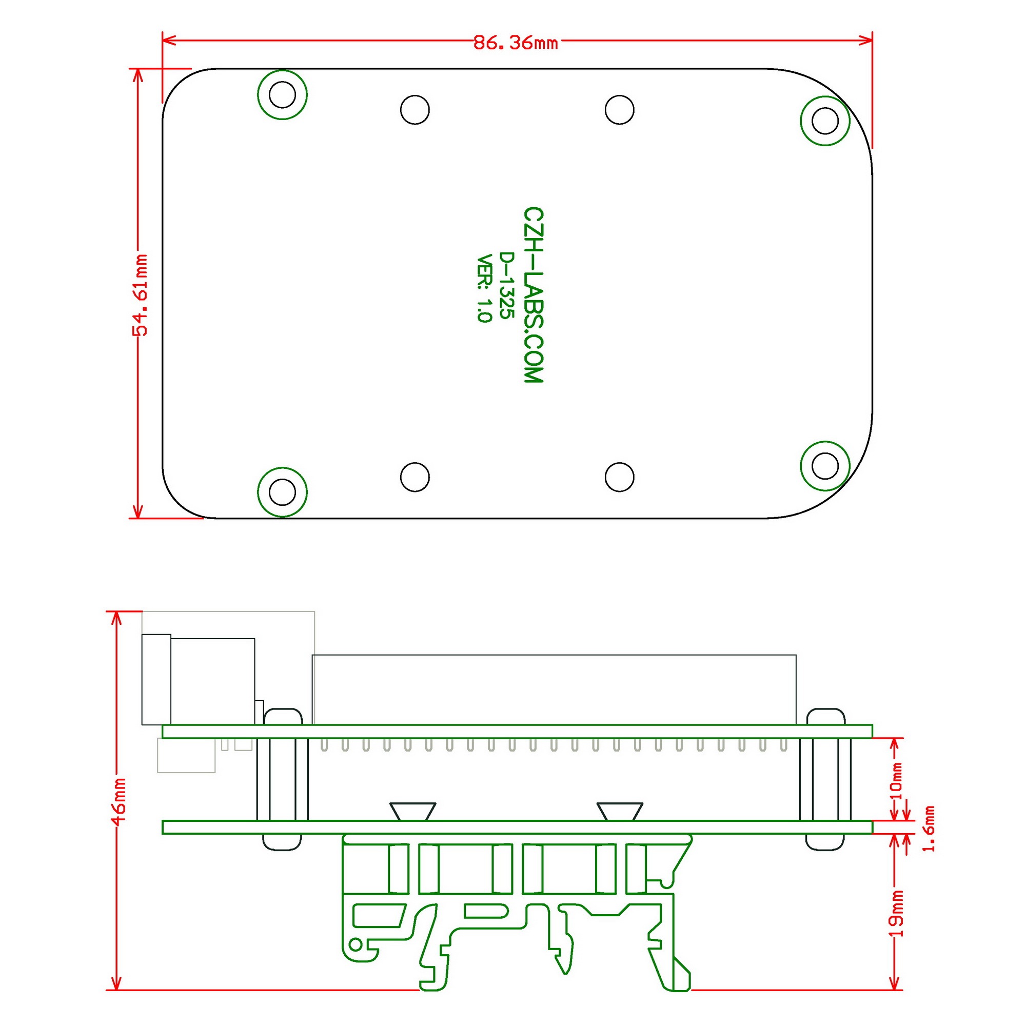 DIN Rail Mount Adapter for BeagleBone Black