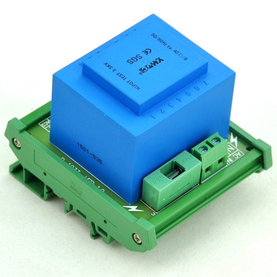 CZH-LABS P 230VAC, S 30VAC, 20VA DIN Rail Mount Power Transformer Module, D-1033T/S, AC30V .