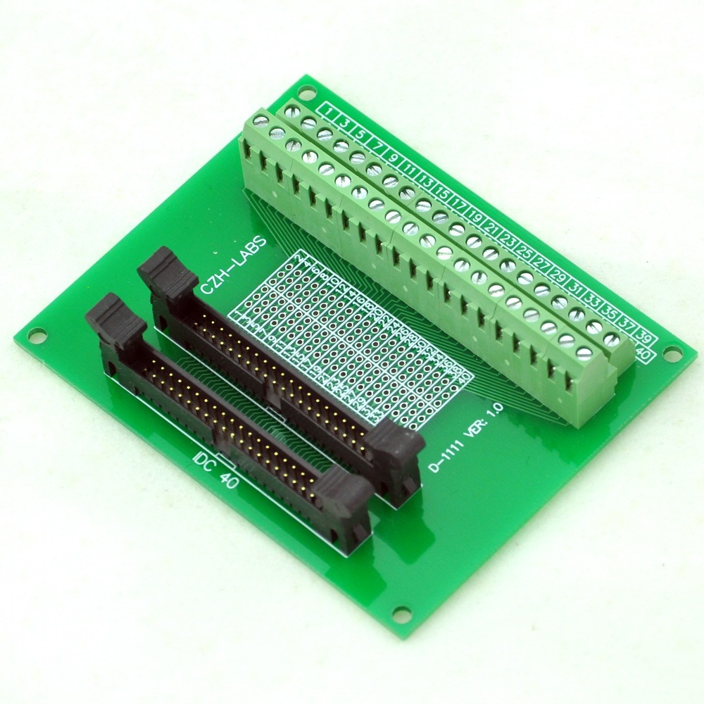 CZH-LABS Dual IDC-40 Pitch 2.0mm Male Header Terminal Block Breakout Board.