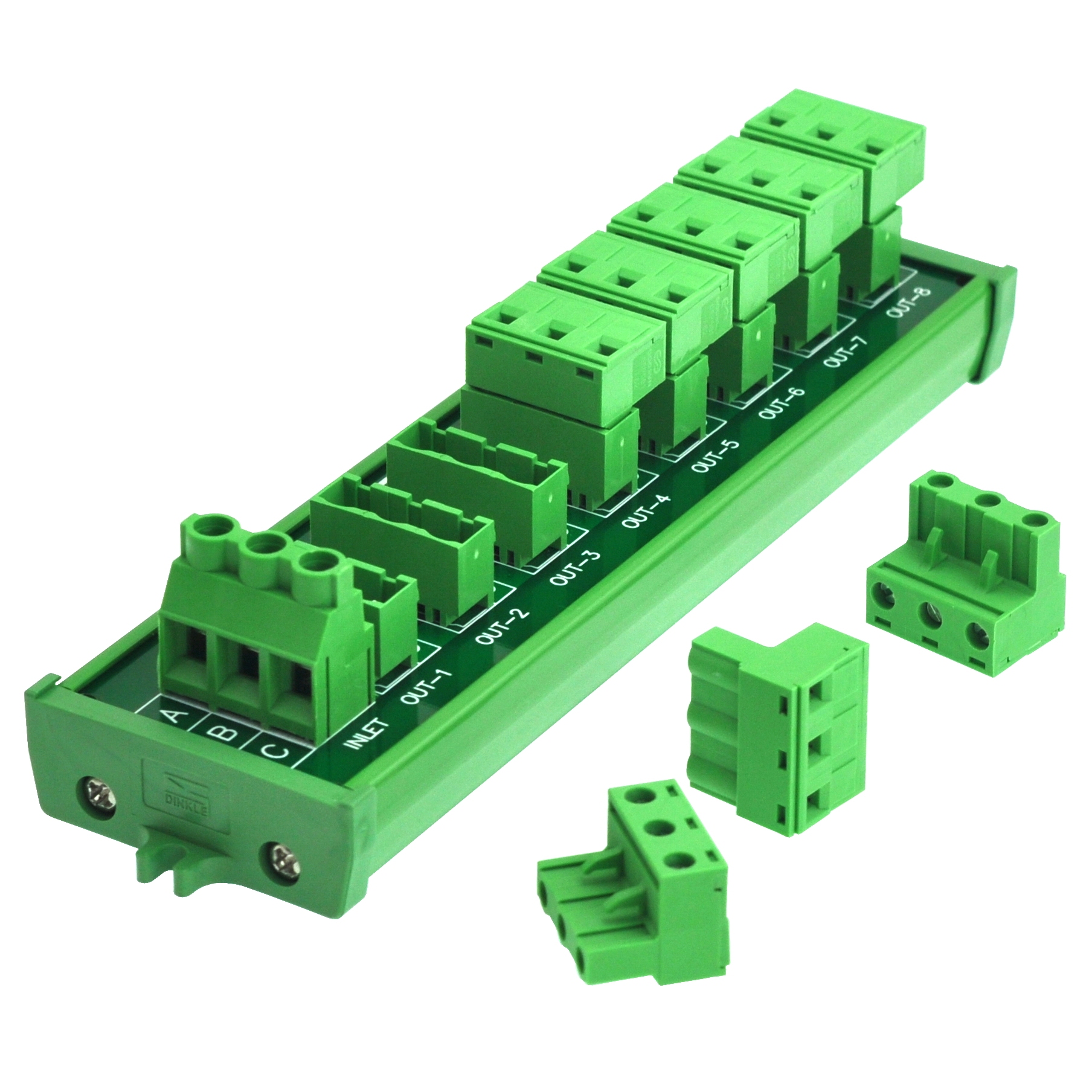 OONO Screw Mount 30A/300V 8x3 Position Pluggable Terminal Block Distribution Module